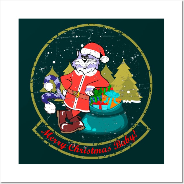 F-14 Tomcat - Merry Christmas Baby! (Green) - Grungen Style Wall Art by TomcatGypsy